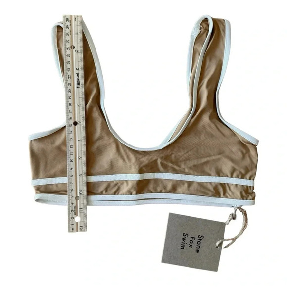 Stone Fox swim women’s top bikini dhalia tannin tan beige size Small NWT - Picture 4 of 8